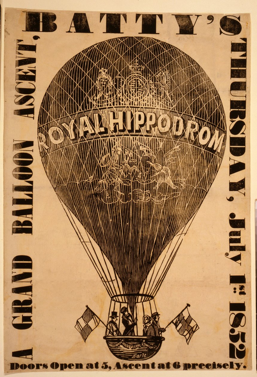 Uma grande subida de balão, Battys, quinta-feira, 1 de julho de 1852 de English School