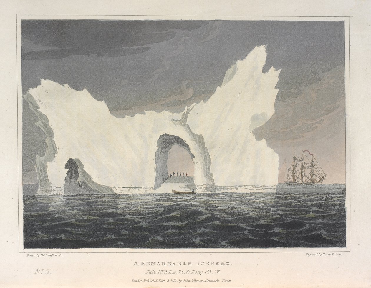 Um iceberg notável. Julho de 1818. Lat.74 & Long.64.W, de 