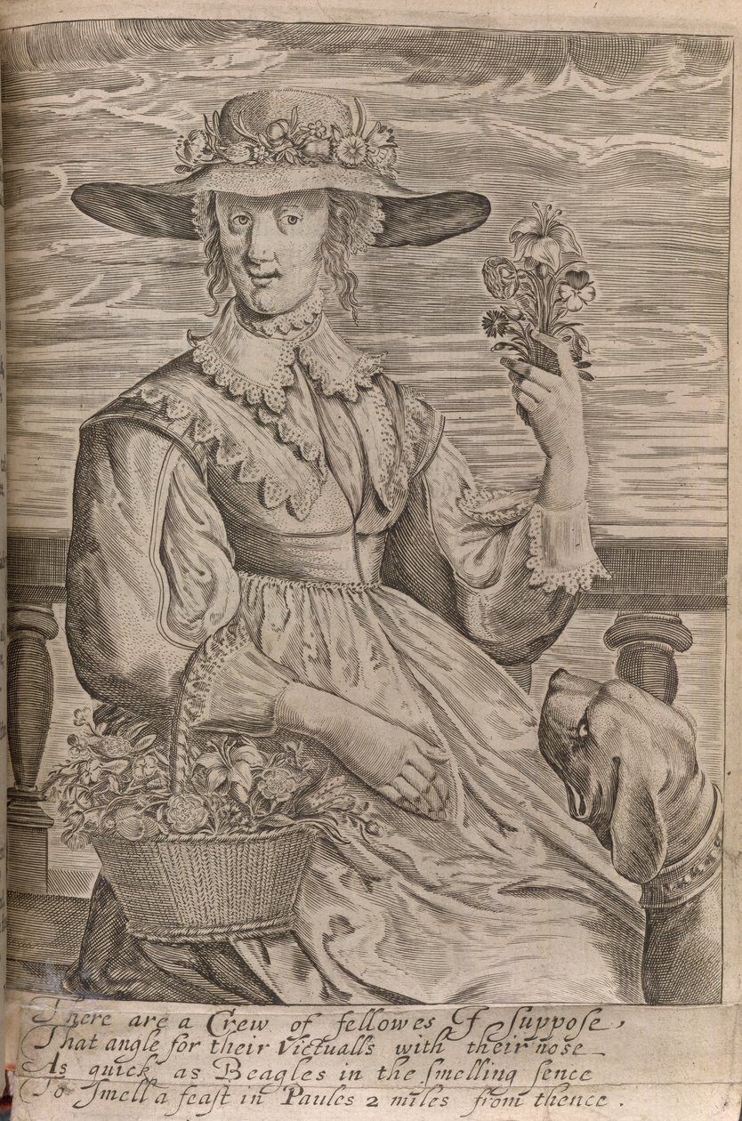 Uma mulher com flores, ilustração de 