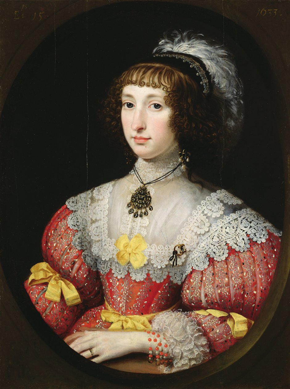 Uma jovem senhora com um toucado de plumas de English School