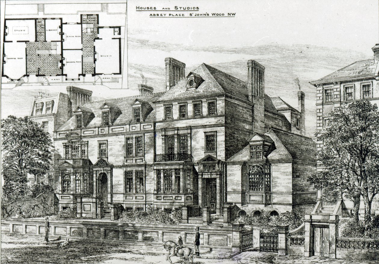 Abbey Place, St.Johns Wood, do The Building News, 18 de janeiro de 1878 de English School