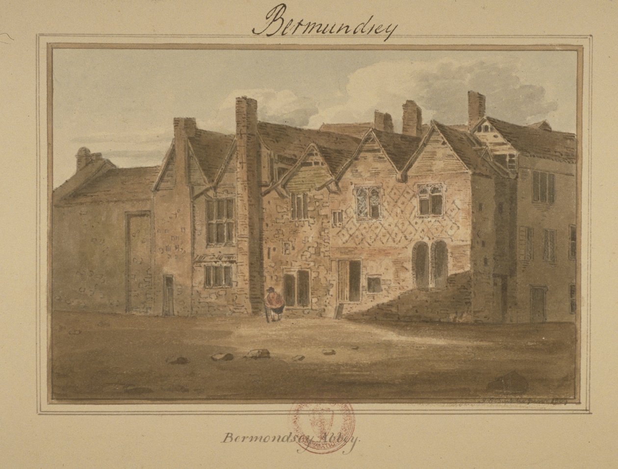 Abadia de São Salvador, Bermondsey, 1809 (wc no papel) de English School