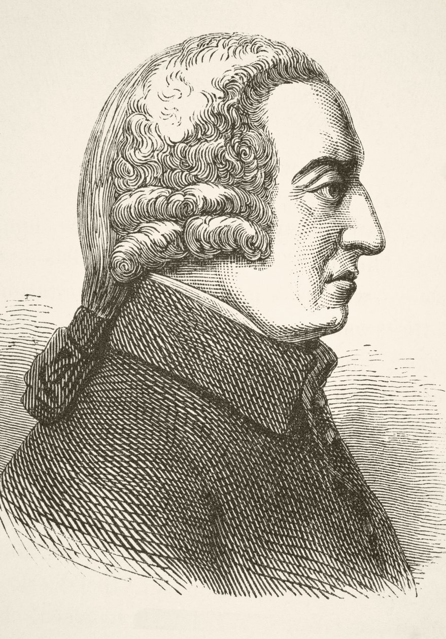 Adam Smith, de "A História Nacional e Nacional da Inglaterra", de William Hickman Smith Aubrey (1858-1916) publicou Londres, c.1890 de English School