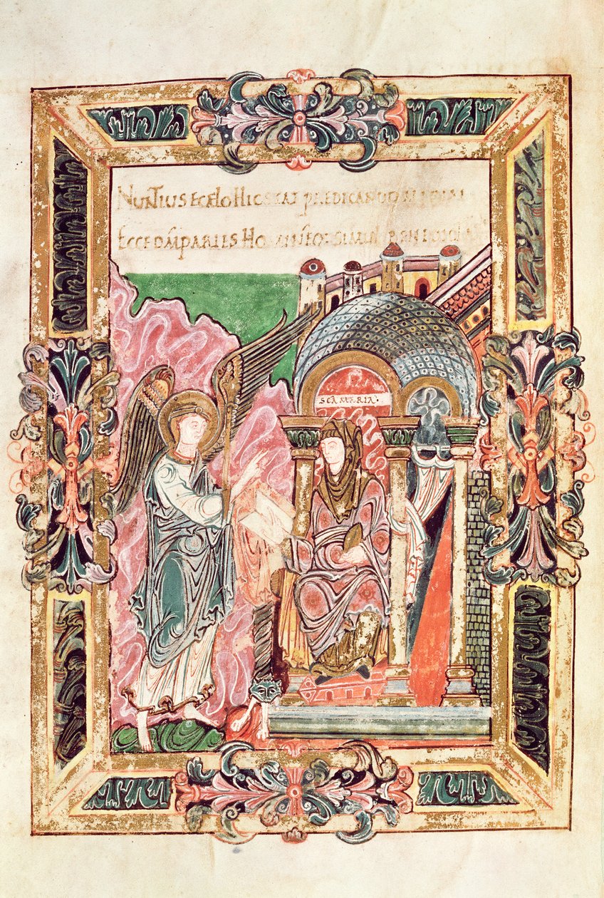 Acrescentar 49598 Anunciação, do Benedictional de St. Aethelwold, Winchester, c.980 (velino) de English School
