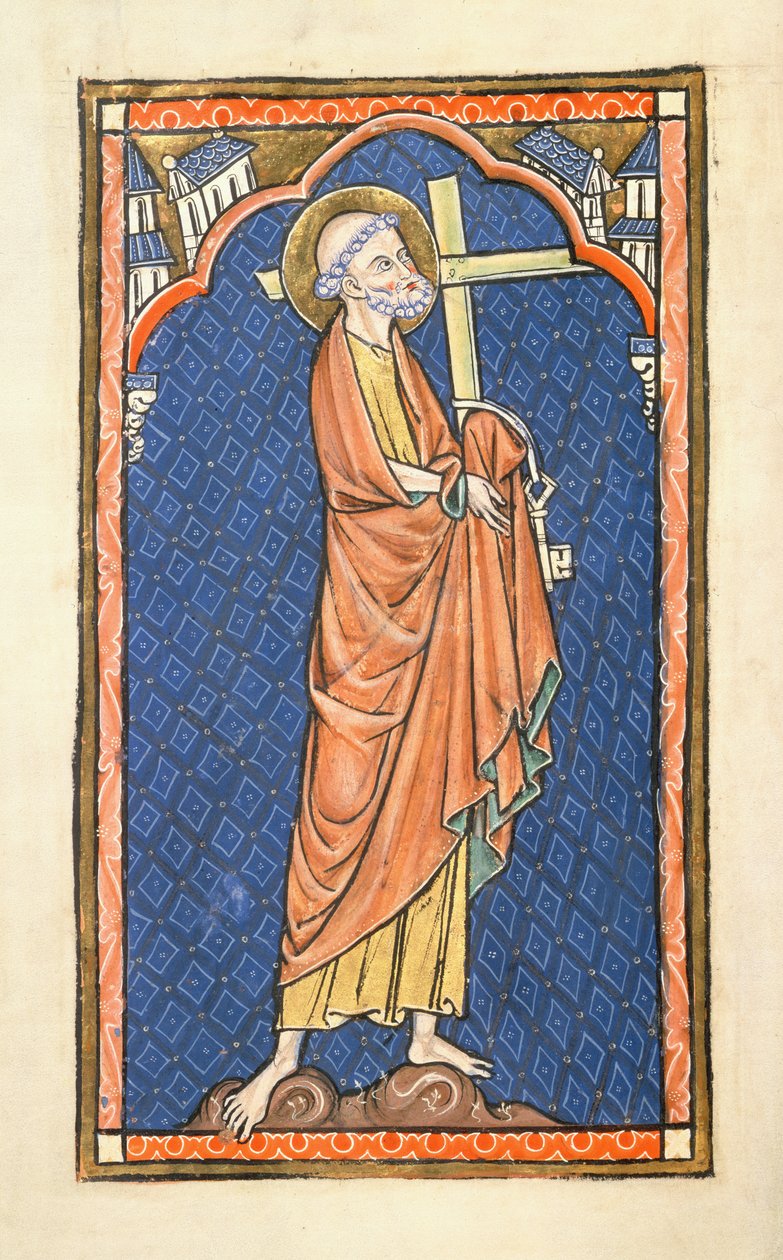 Adicionar 50000 f.7v São Pedro, do Oscott Psalter, c.1270 (vellum) de English School