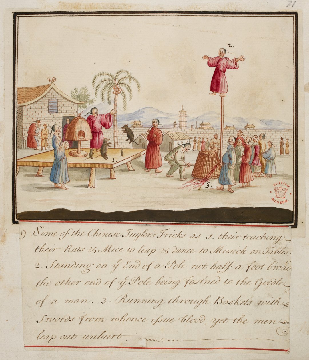 Adicionar. 5353, f.71 Alguns truques do malabarista chinês, de Coleções de Trajes de Várias Nações de English School