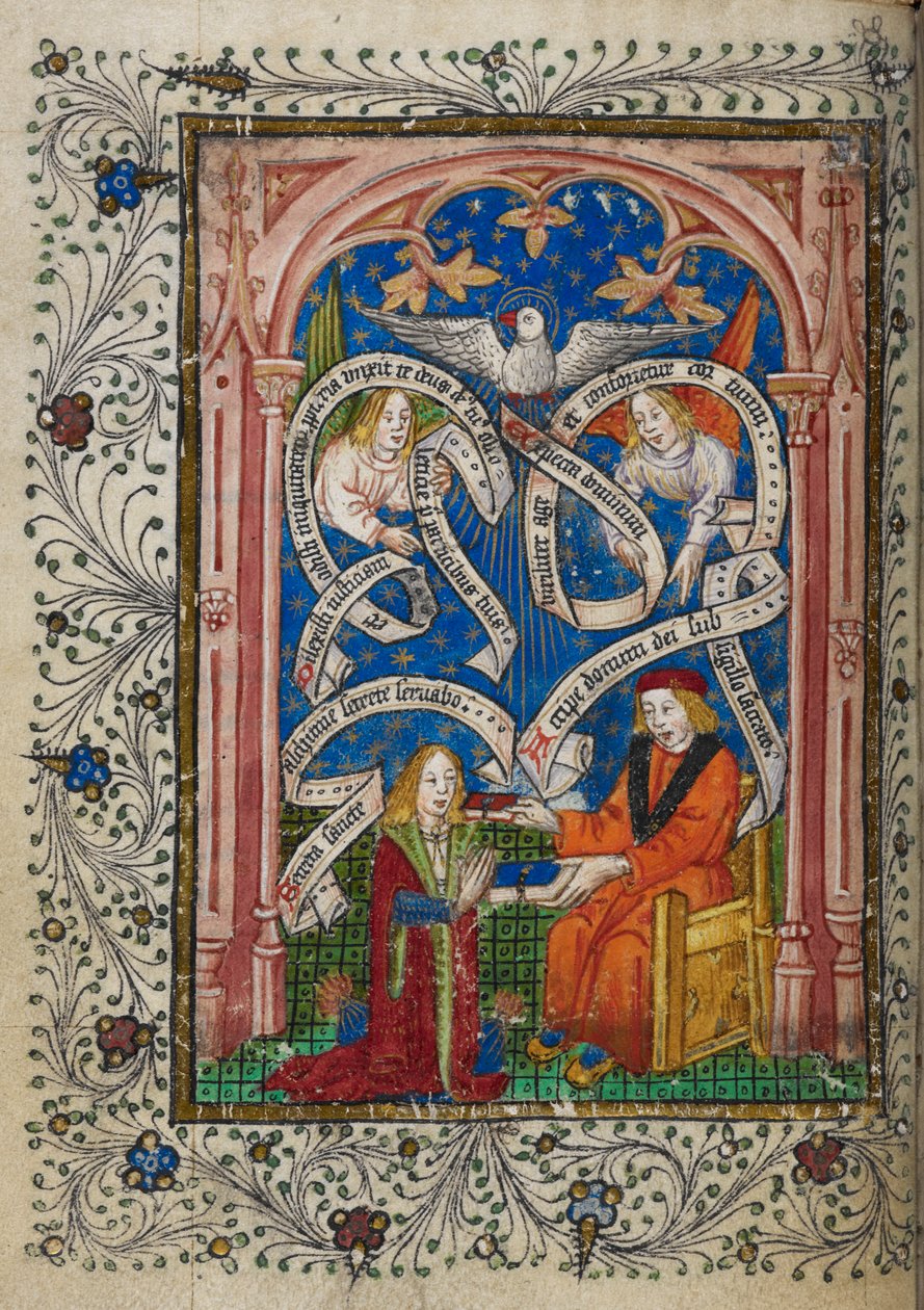 Adicionar MS 10302 f.6v Um discípulo alquímico recebe um livro de seu mestre, de 