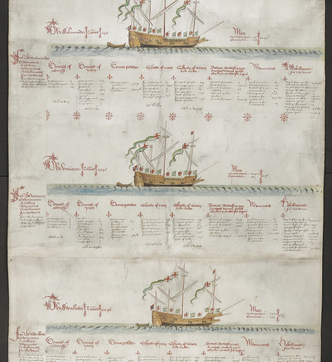 Adicionar MS 22047 f.4r The galleass The Unicorn, e The Swallow, de 
