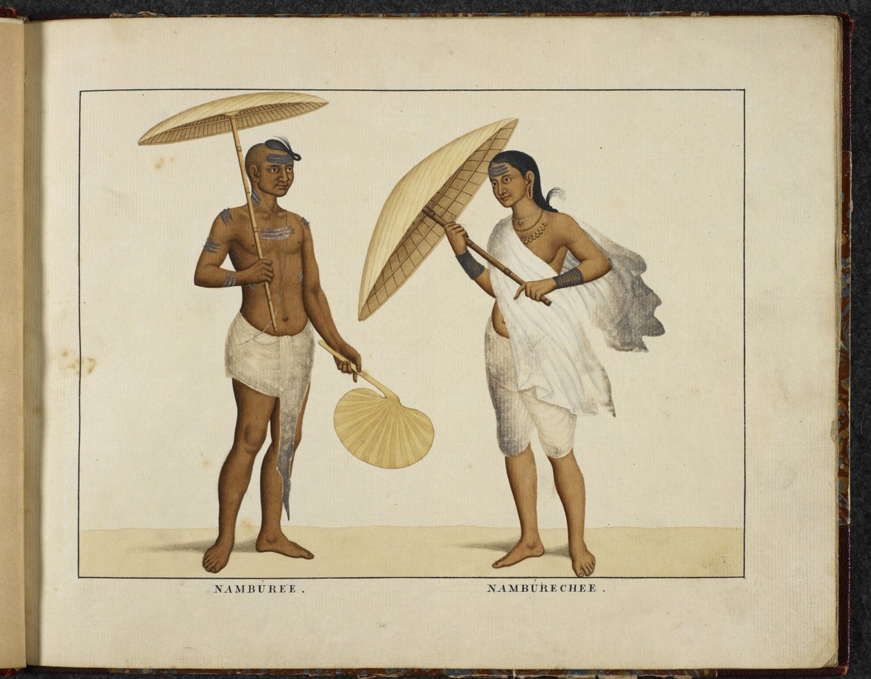 Adicionar ou 1335 Dois brâmanes de Kerala, c.1828 (lito colorido à mão) de English School