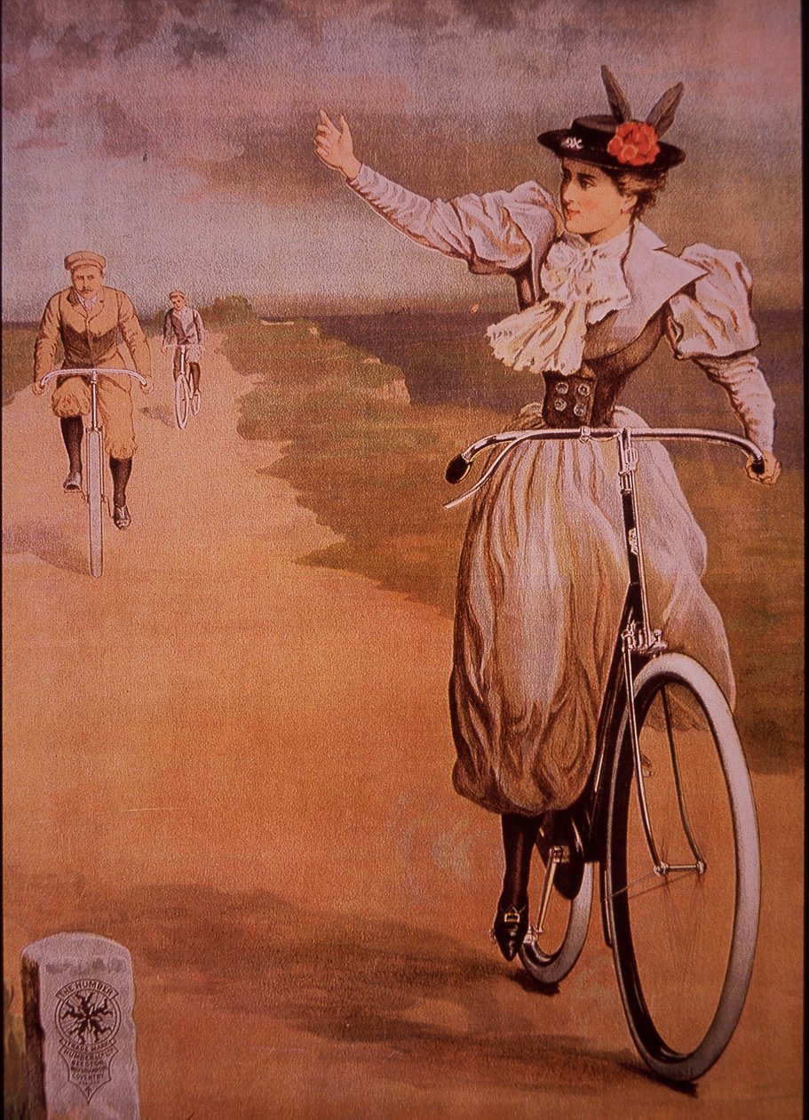 Anúncio para bicicletas Humber, c.1898 (cor litho) de English School