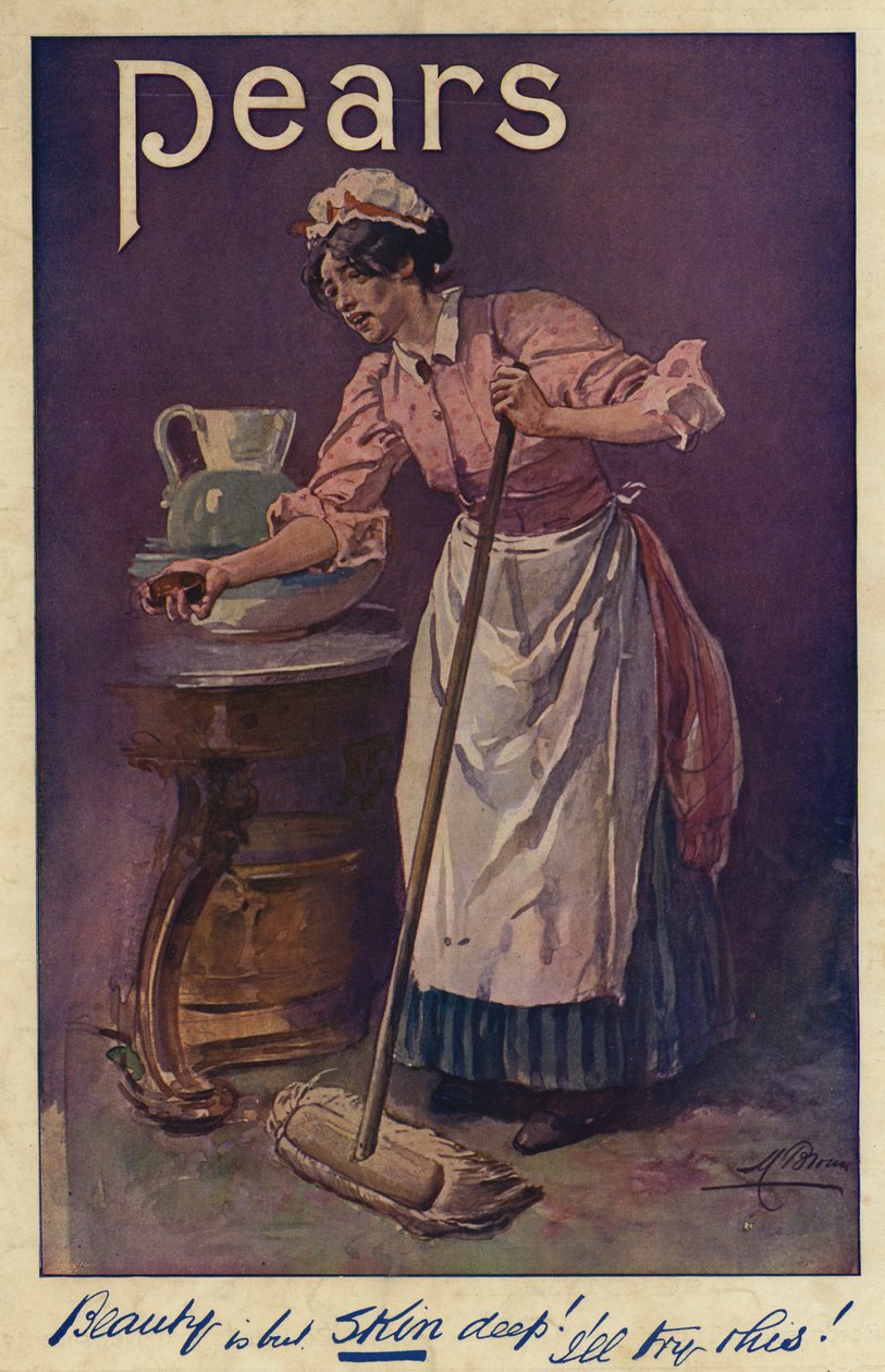 Anúncio, Sabonete de Peras (litografia a cores) de English School