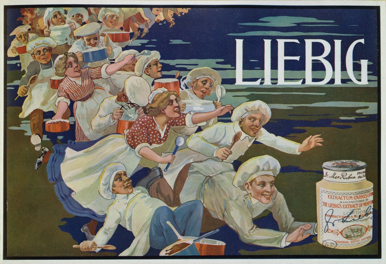 O extrato de carne propaganda para Liebig de English School