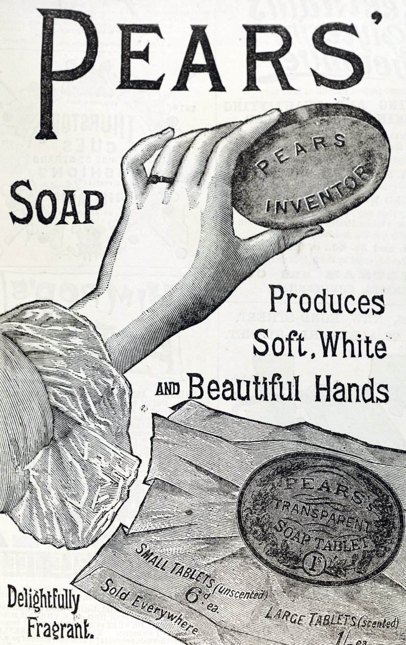 Anúncio para o Sabonete de Peras. 1887. Gravação de English School