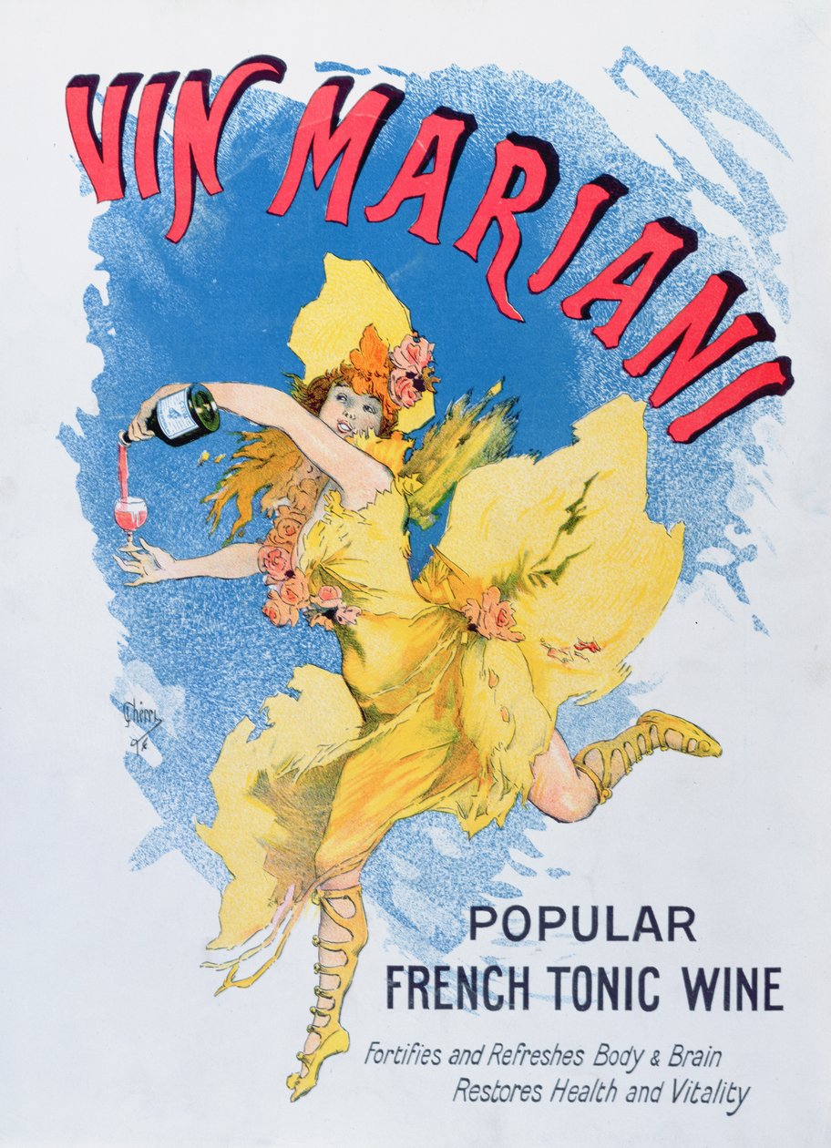 Propaganda para Vin Mariani da revista Theatre, 1901 de English School