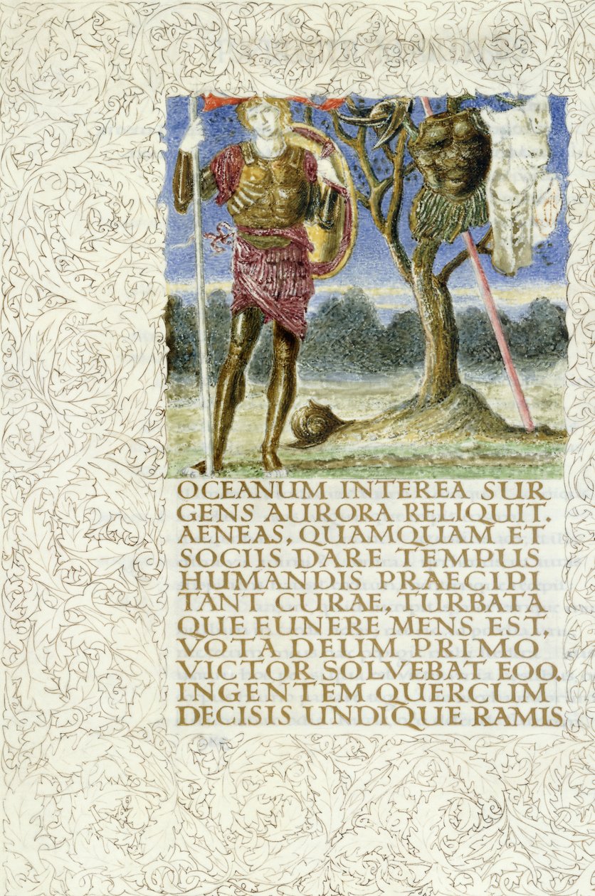 Enéias fica ao lado dos despojos do rei Mezentius, 1874-c. 1919 de English School