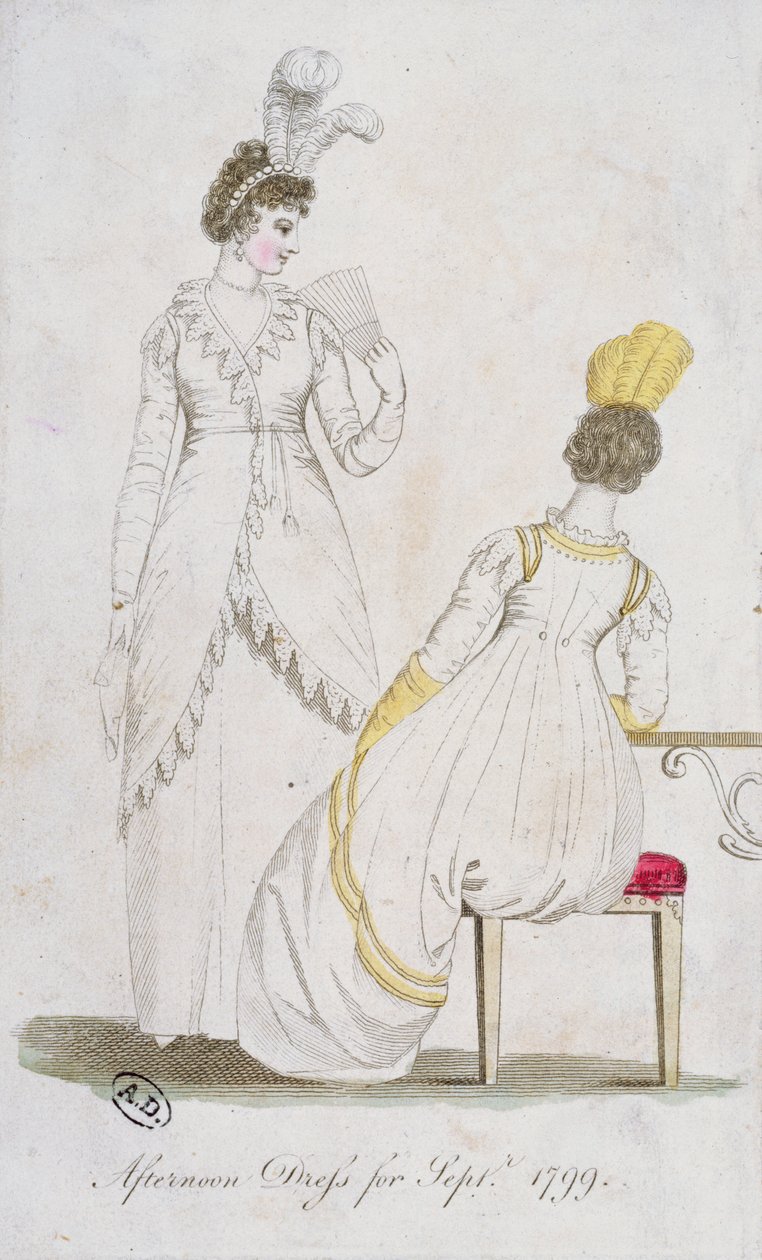Vestido da tarde para setembro de 1799 de English School