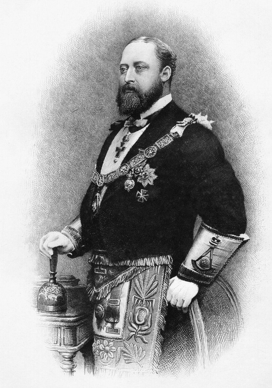 Albert Edward, Príncipe de Gales, de "A História da Maçonaria, volume I", publicado por Thomas C. Jack, Londres, 1883 de English School
