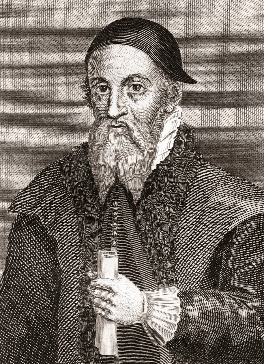 Alexander Erskine de Gogar, c.1521-1592. Ave escocesa e guardião de James VI da Escócia no Castelo de Stirling. De Iconographia Scotica ou Portraits of Illustrious Persons of Scotland, publicado em 1797. de English School
