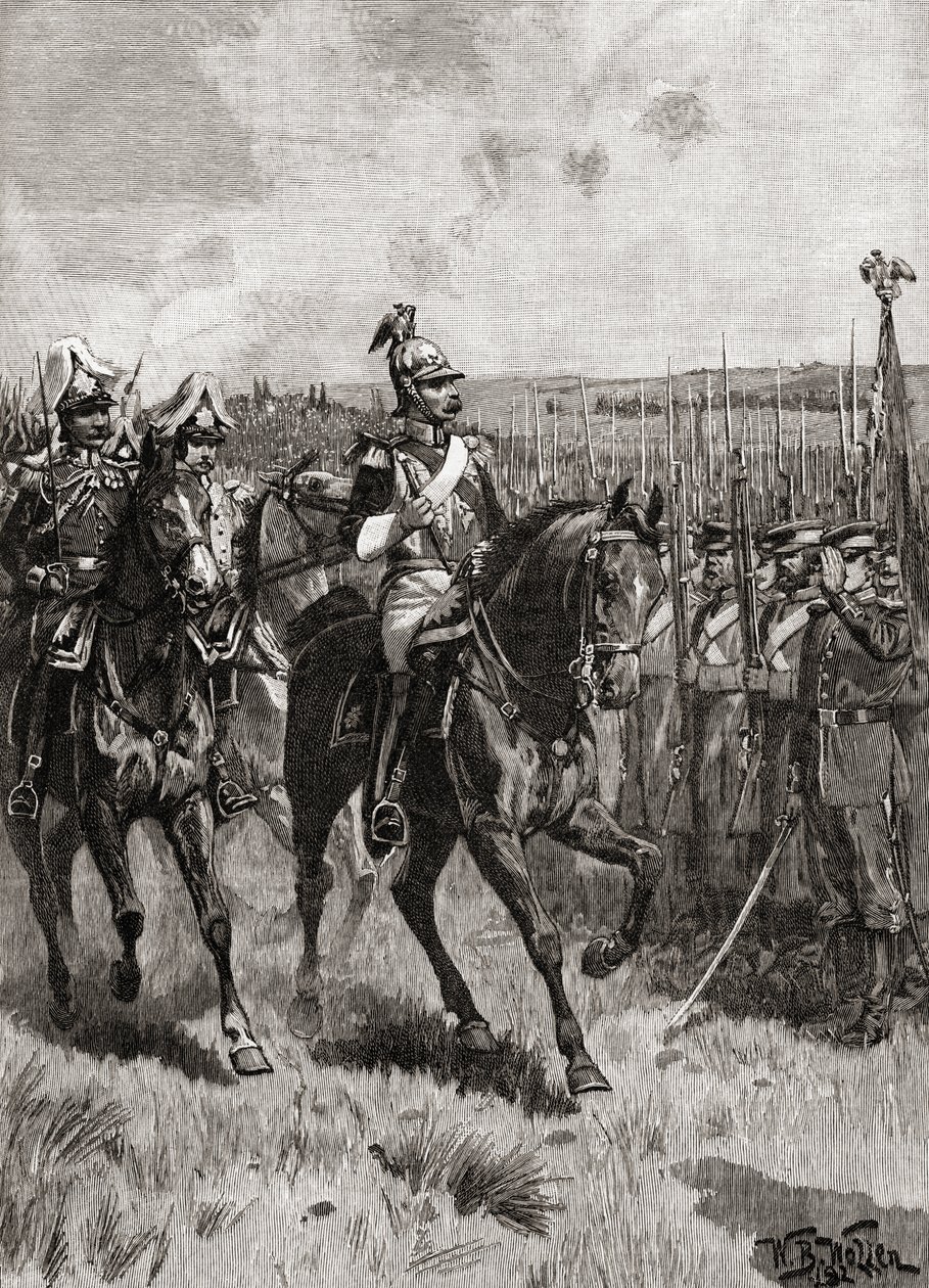Alexandre II da Rússia revendo o seu exército em Sebastopol durante a Guerra da Crimeia de English School
