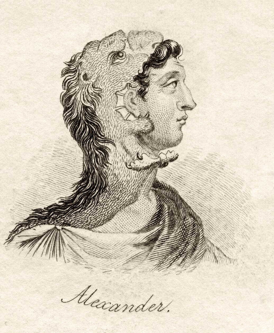 Alexandre, o Grande, do "Dicionário Histórico de Crabb", publicado em 1825 de English School