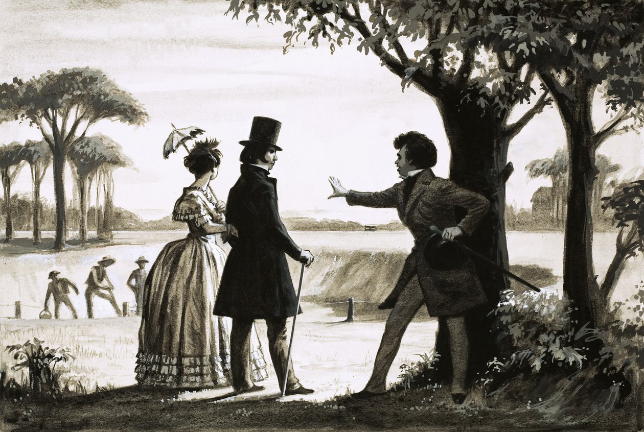 Alexandre Dumas inspecciona a sua propriedade de English School