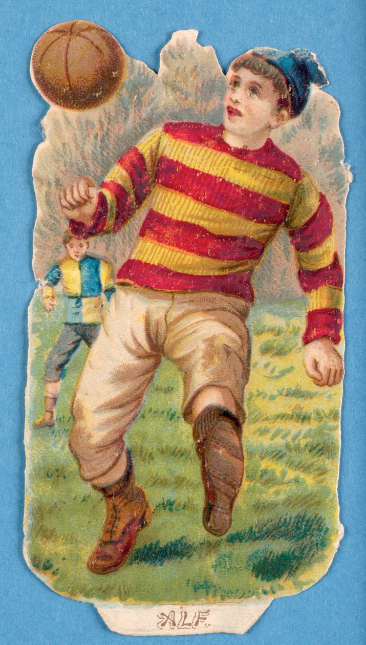 Alf, recorte de um jogador de futebol, de 1880 a 90 de English School