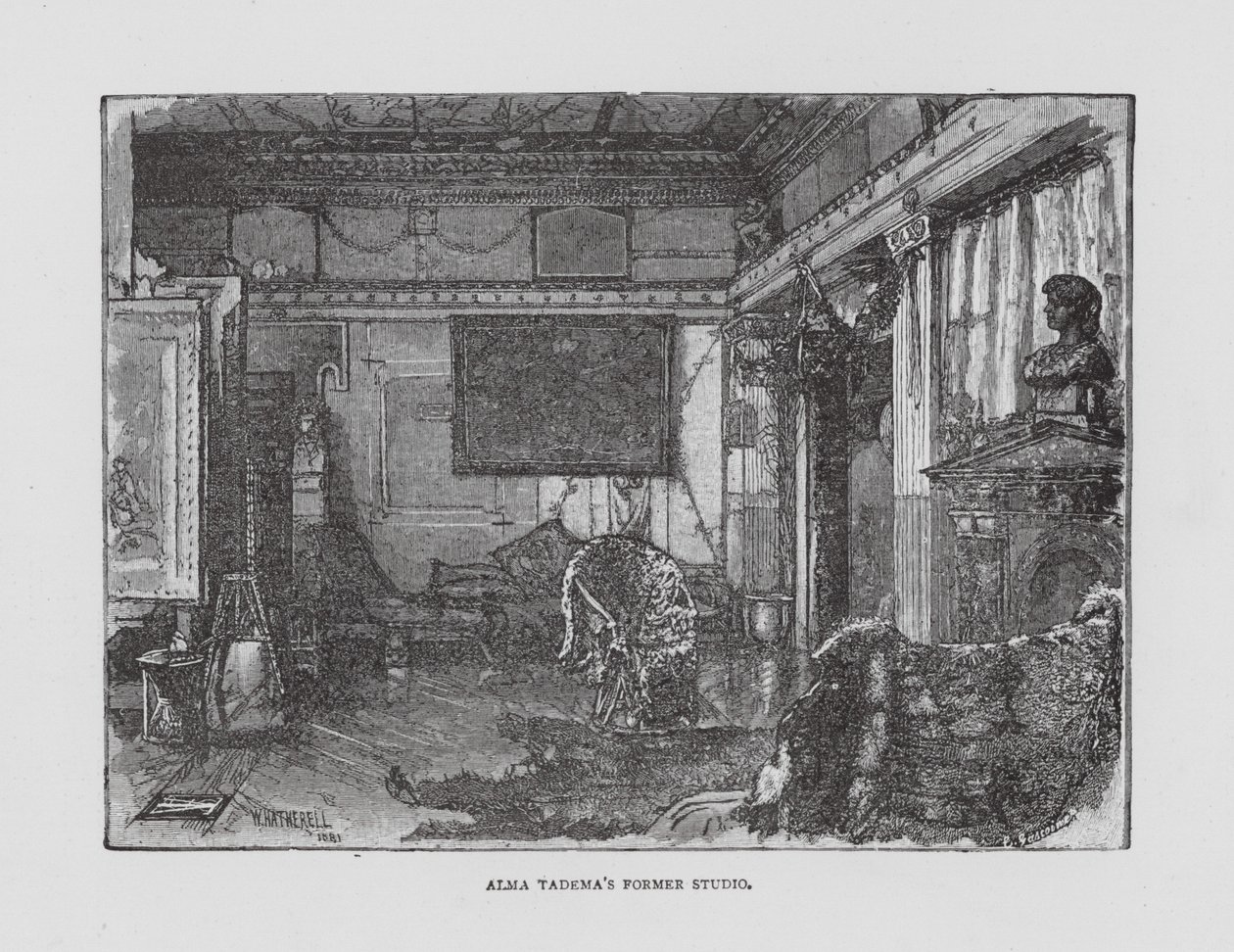 Antigo estúdio de Alma Tadema (litografia) de English School