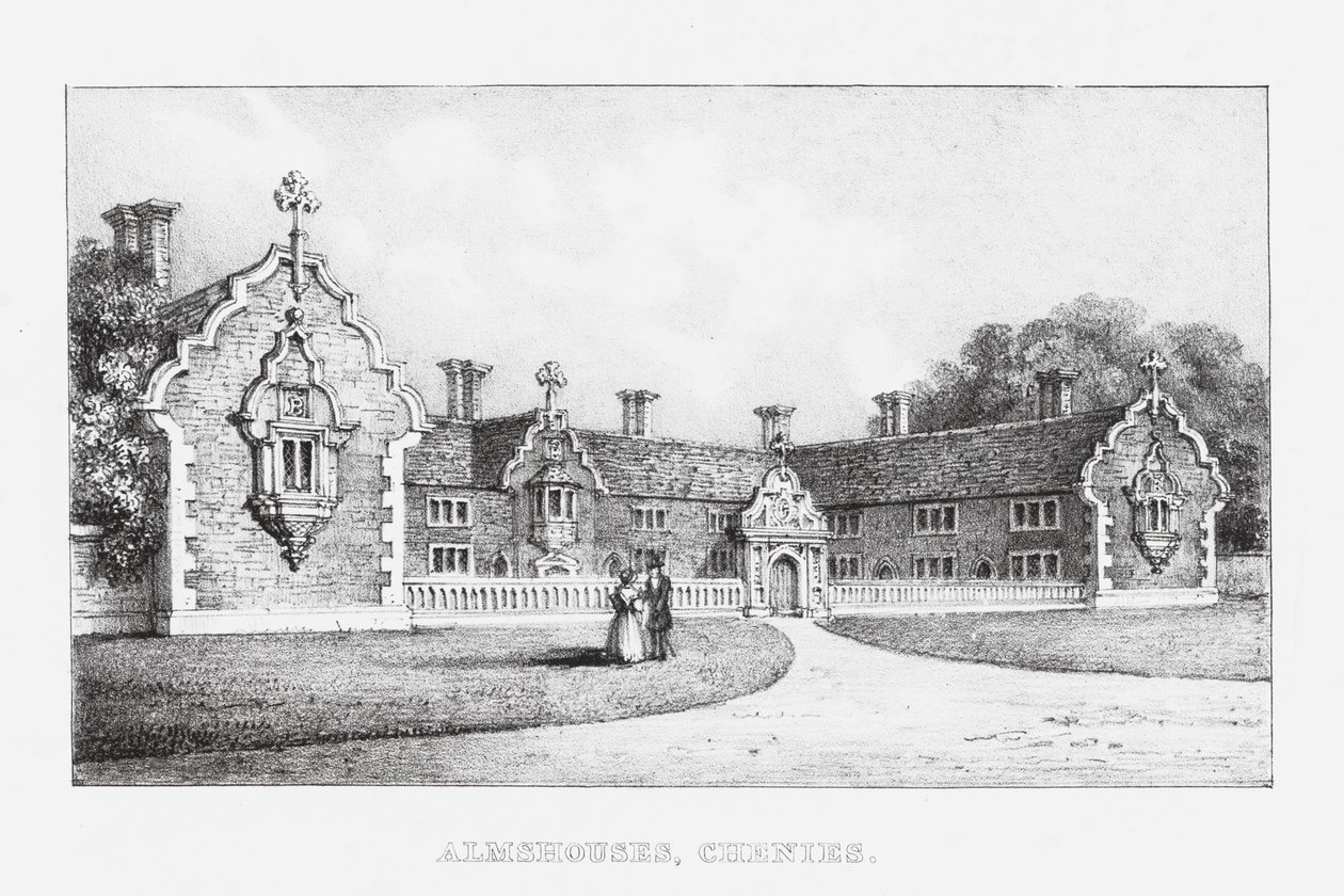 Almshouses, Chenies (gravura) de English School