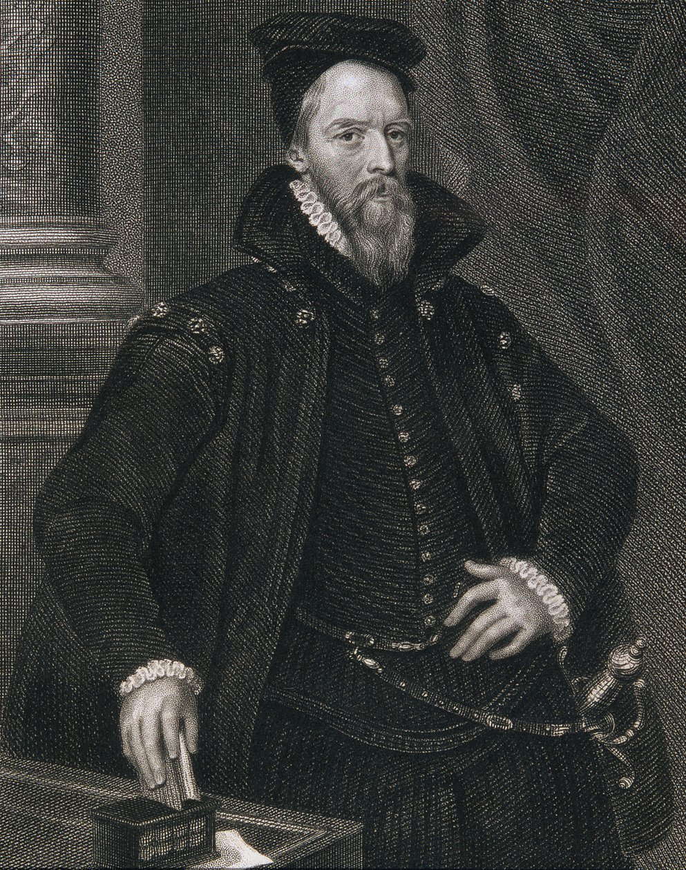 Ambrose Dudley (c.1528-90), de &39;British&39;s Portraits&39;, de 1823 (gravura) de English School