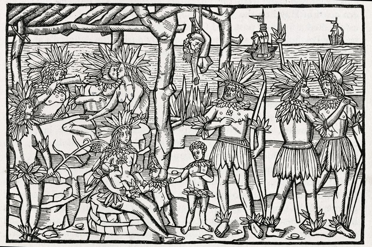 Americanos, de "A História Narrativa e Crítica da América", editado por Justin Winsor, Londres, 1886 de English School