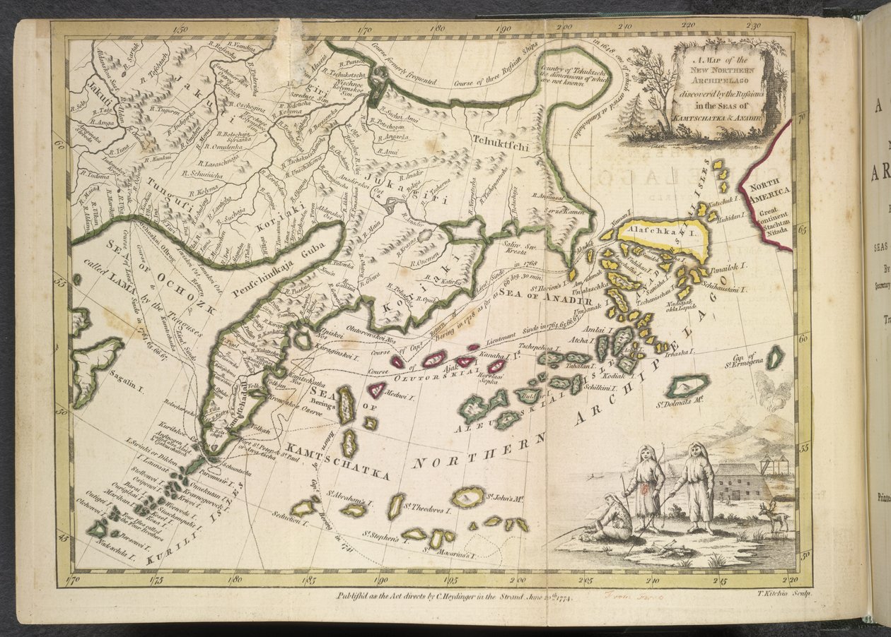 Um relato do novo Arquipélago do Norte recentemente descoberto pelos russos nos mares de Kamtschatka e Anadir, por Jacob von Staehlin Storcksburg de English School