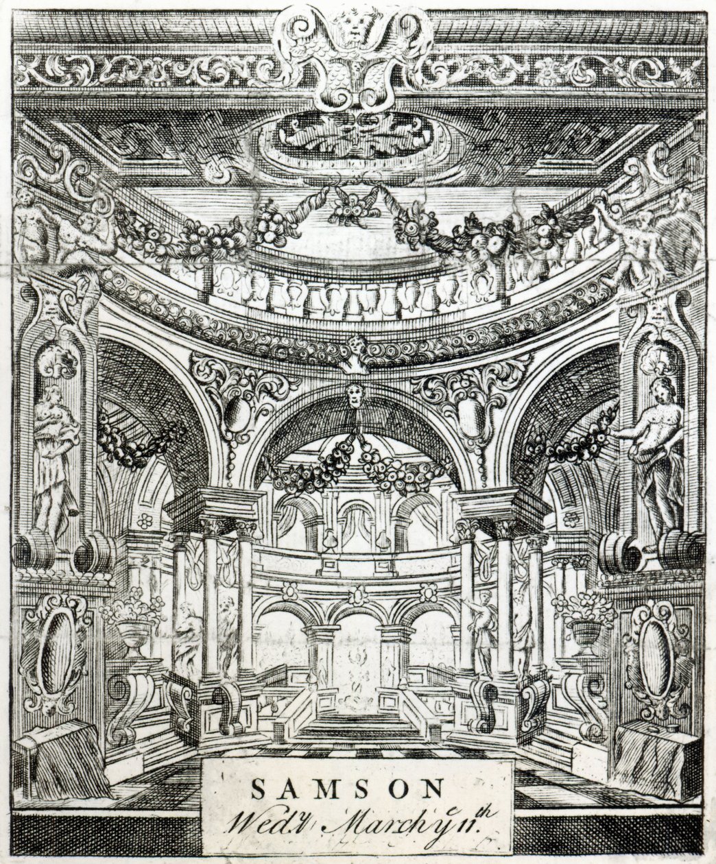 Um ingresso para o oratório de Handel &39;Samson&39;, em 11 de março de 1743 de English School