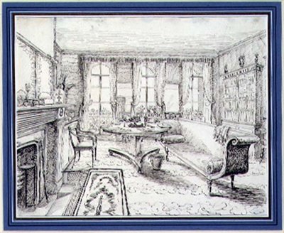 Uma casa de campo inglesa Regency interior de English School