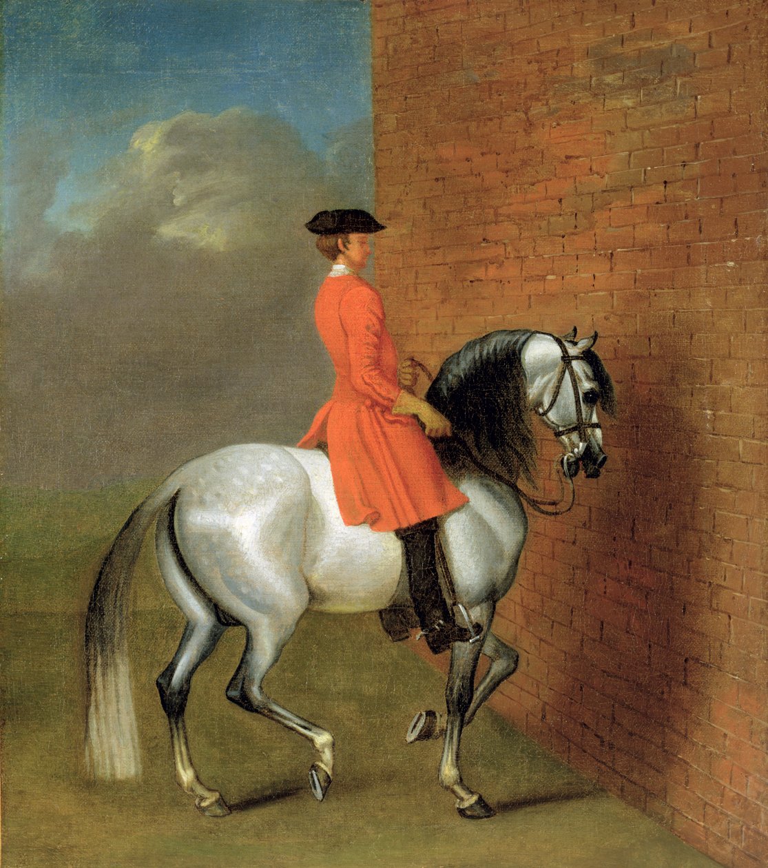 Um exercício na Haute Ecole: A passagem para a esquerda ao longo de uma muralha, depois de John Venderbank (1694-1739) anteriormente atribuído a James Seymour (1702-52) de English School