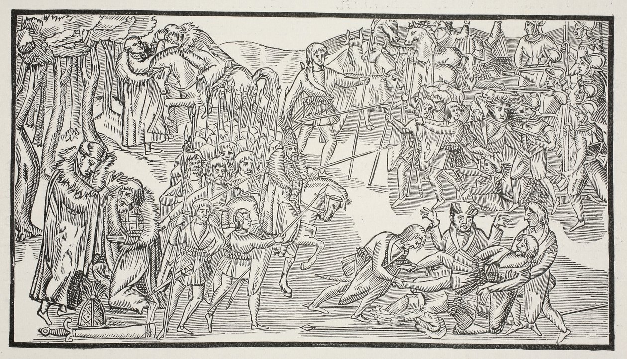 Uma última luta dos chefes irlandeses, 1581 (foto sépia) de English School