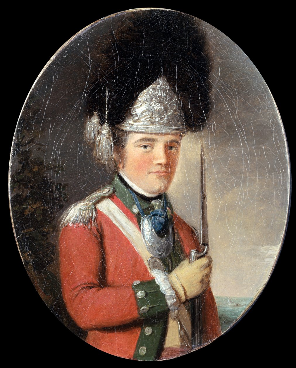 Um oficial da Companhia de Granadeiros, 63º Regimento do Pé, c.1775 de English School