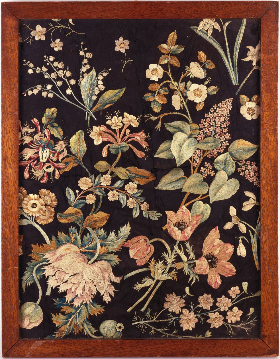 Um painel bordado no estilo da Sra. Delany de English School