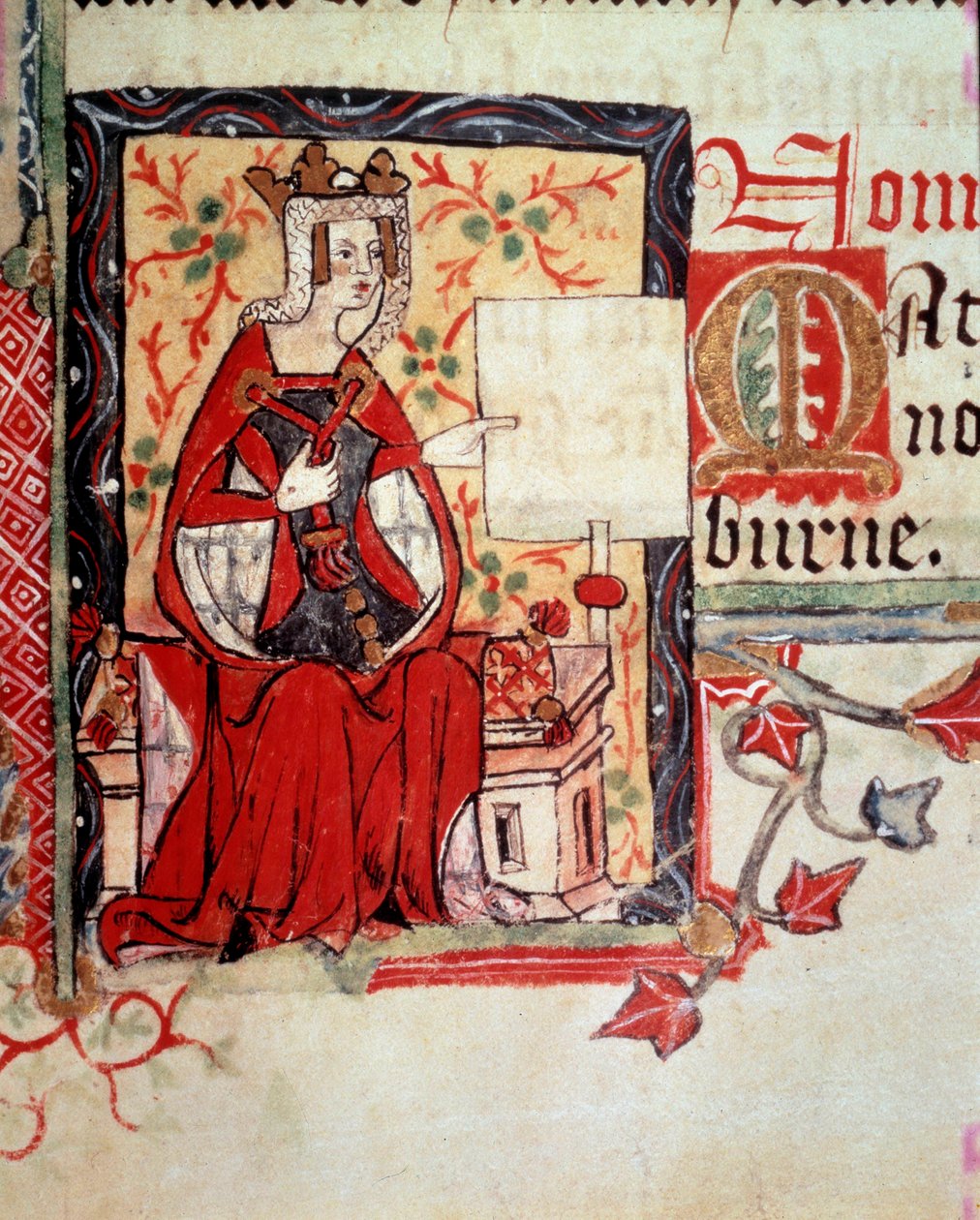 Iluminura representando Matilde, a Imperatriz (ca. 1102-1167), também conhecida como Matilde e Matilde de Inglaterra, mulher de Henrique V do Sacro Império, retirada do livro "Histoire d