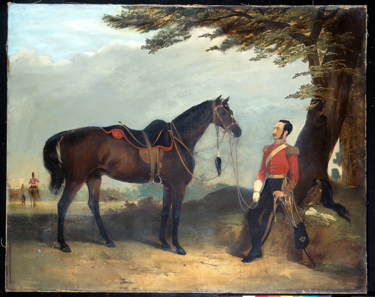 Um oficial não identificado do 3º Regimento dos Guardas Dragões, c.1850 de English School