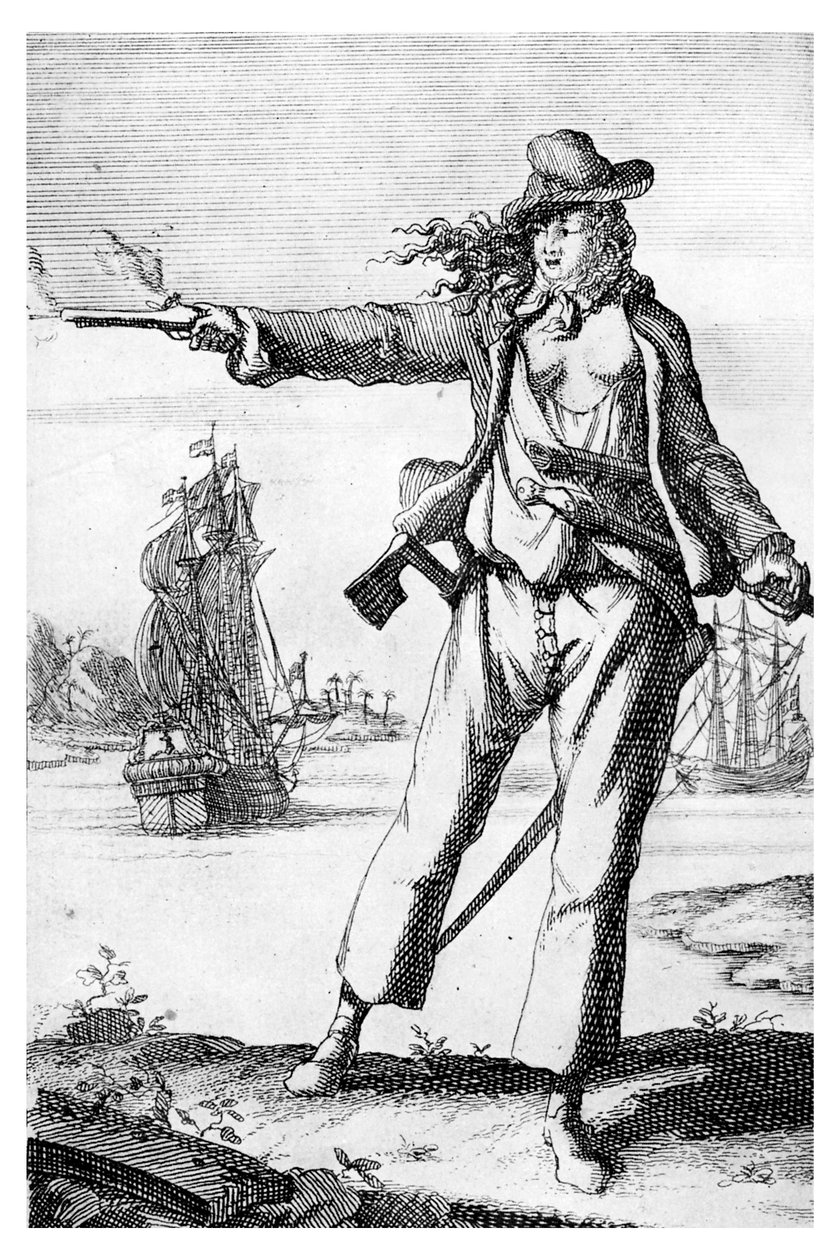Anne Bonney, de "Gosse History of Piracy" (História da Pirataria de Gosse) de English School