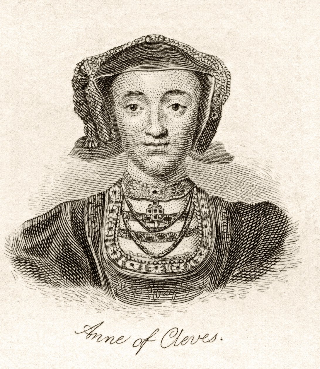 Anne of Cleves, do &39;Crabb&39;s Historical Dictionary&39;, publicado em 1825 de English School