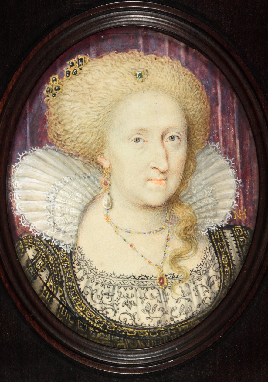 Ana da Dinamarca (aguarela em velino) de English School