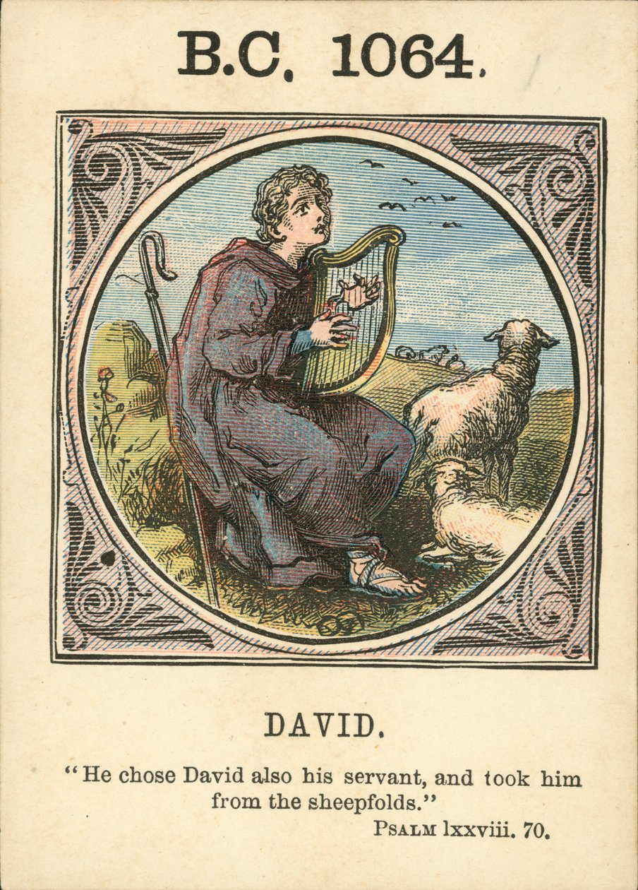 Anno Mundi: BC 1064, David (litografia a cores) de English School