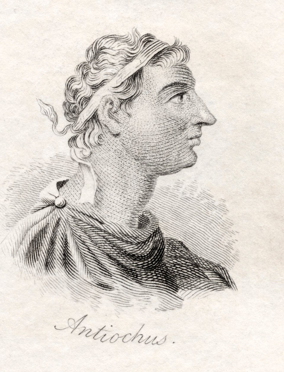 Antiochus I Soter, do "Dicionário Histórico de Crabb", publicado em 1825 de English School