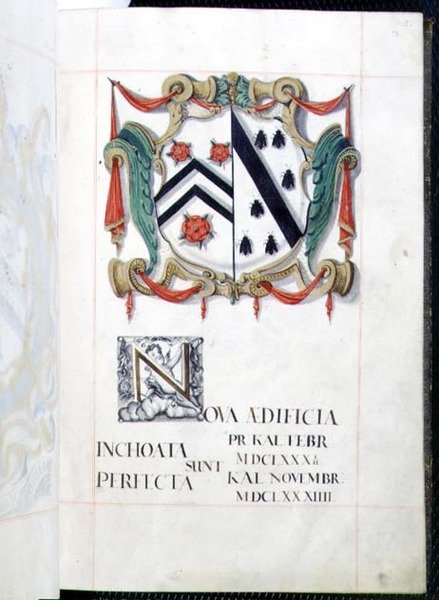 Arquivo 3693 fol.2 Brasões de Armas de um Livro de Benefícios dos Novos Edifícios, Oxford de English School