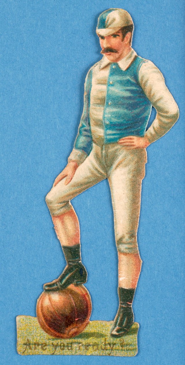 Você está pronto , recorte de um jogador de futebol, de 1880 a 90 de English School