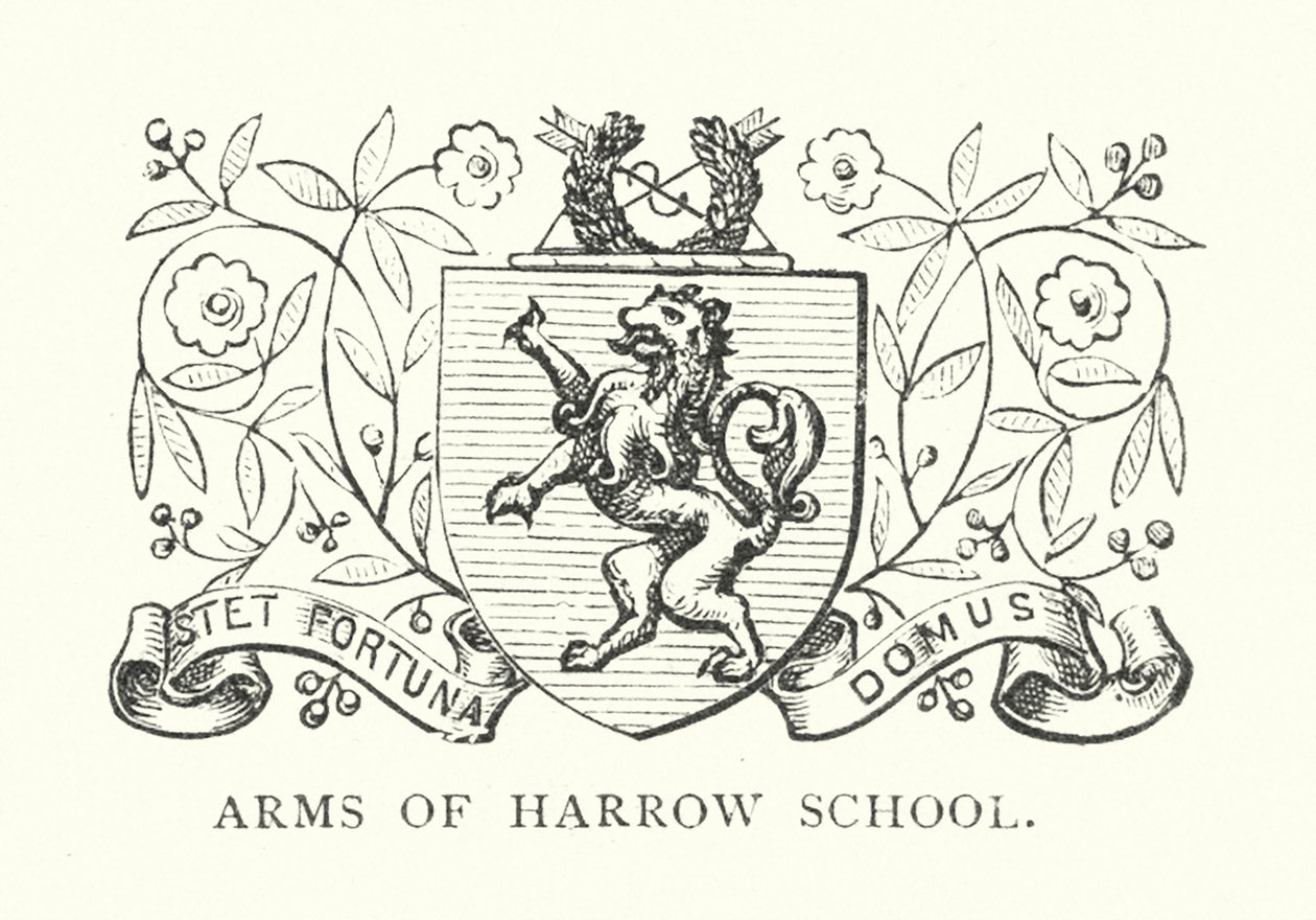 Armas da Harrow School (gravura) de English School