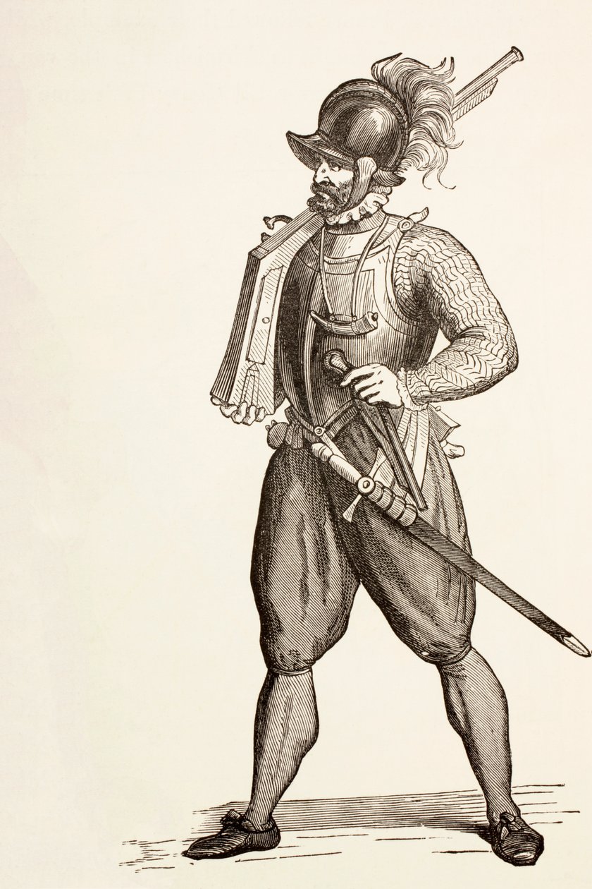 Arcabuzeiro do século XVI, c.1880 de English School