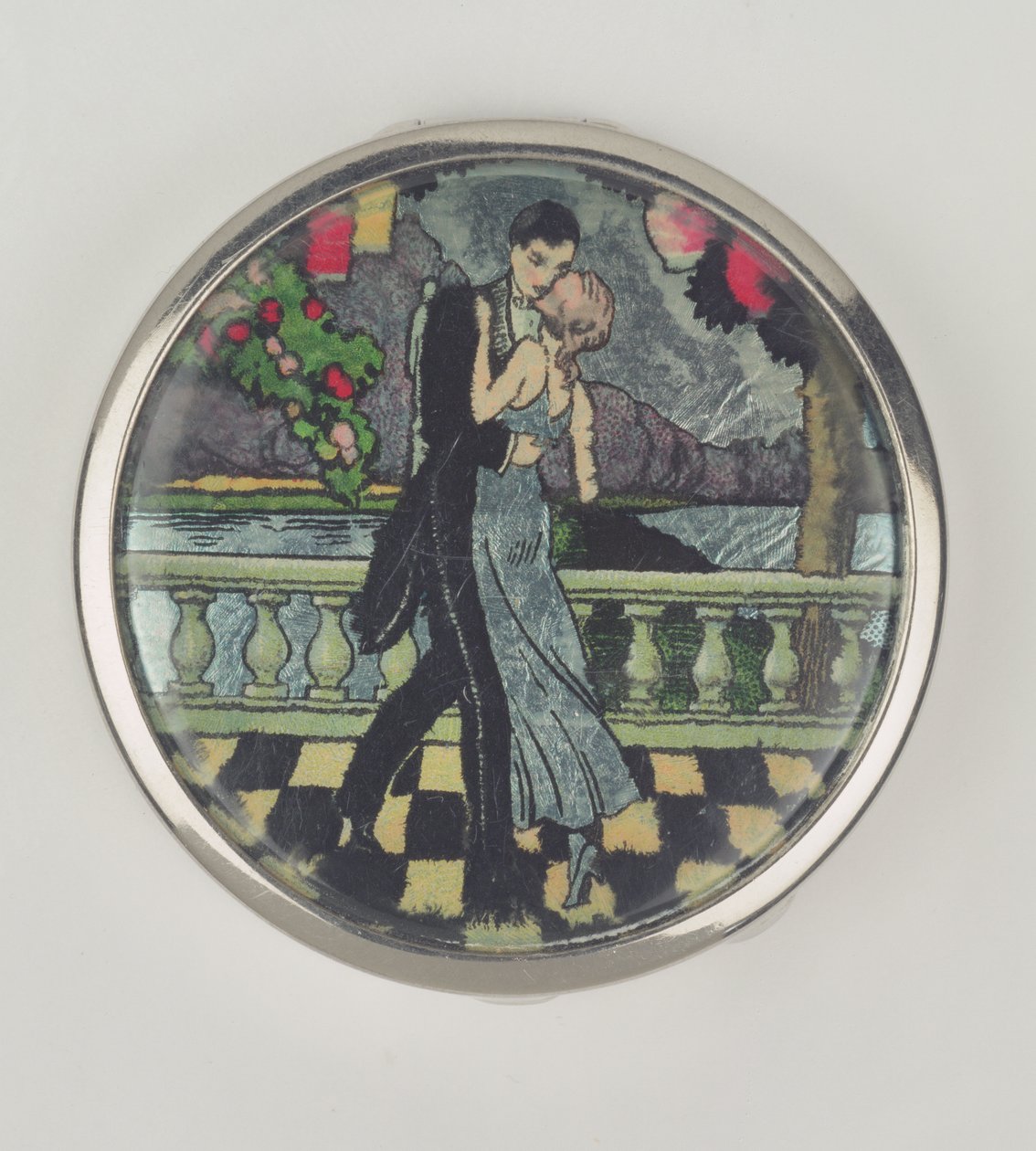 Art Deco Dancers Powder Compact, feito por Stratnoid, 1920-30 (esmalte) de English School