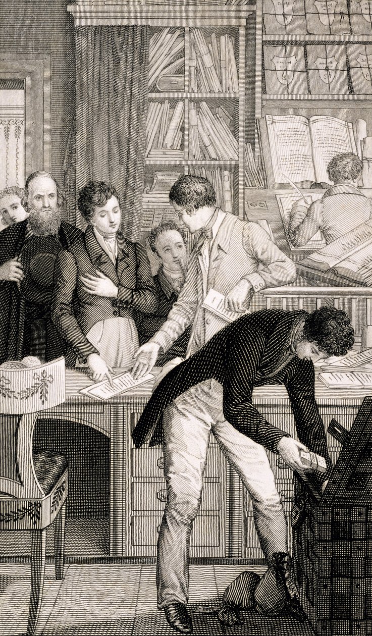 No banco, c.1800 de English School